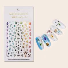 Рождественский стикер для дизайна ногтей со снежинкой 1 лист Shein