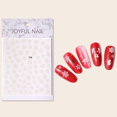 Рождественский стикер для дизайна ногтей со снежинкой 1 лист Shein