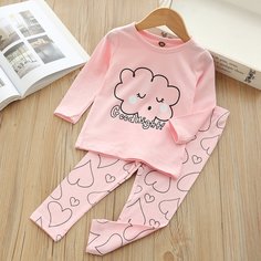 Пижама с мультипликационным принтом для девочек Shein