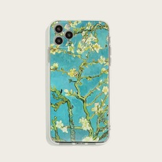 Чехол для iPhone с узором цветка Shein