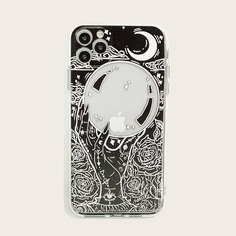 Чехол для iPhone с принтом луны и планеты Shein