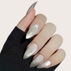 24шт блестящие накладные ногти и 1 лист лента Shein