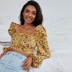 Застежка Леопардовый Бохо Блузы Shein