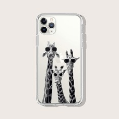 Прозрачный чехол для iPhone с жирафом Shein