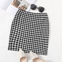 Ломаная клетка Элегантный Юбки Shein