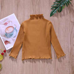 Футболка с воротником-стойкой для девочек Shein