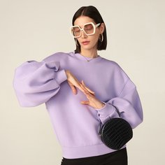 Свитшот оверсайз из смесового хлопка с разрезом сзади Shein
