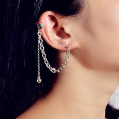 1шт металлические серьги в форме цепи Shein