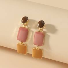 Контрастные геометрические серьги-подвески Shein