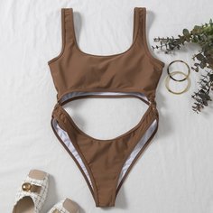 Одноцветный Сексуальный Купальники Shein