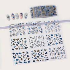 30 листов наклейки для ногтей с бабочками и цветами Shein