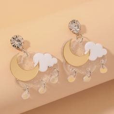 Серьги-подвески с луной и облаком Shein