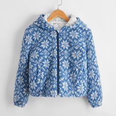 на молнии Рождество Повседневный Куртки для девочек Shein
