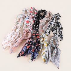 Резинка для волос с цветочным принтом для девочек 10шт Shein