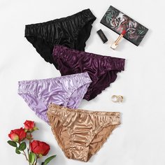 Атласные трусики 4шт Shein