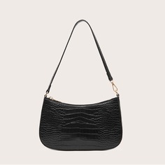 Сумка-багет с крокодиловым тиснением Shein