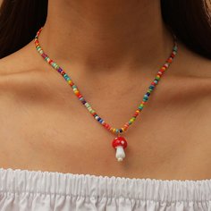 Ожерелье из бусин с грибом Shein