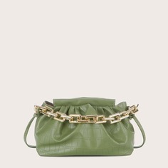 Сумка с цепочкой и крокодиловым тиснением Shein