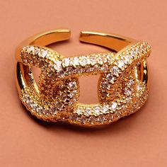 Кольцо в форме цепи со стразами Shein