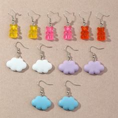 Серьги-подвески с медведем 12 пар Shein