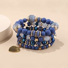 Браслет из бисера с сердечком 4шт Shein