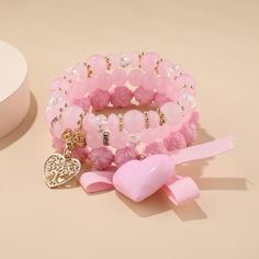 Браслет из бисера с сердечком 3шт Shein