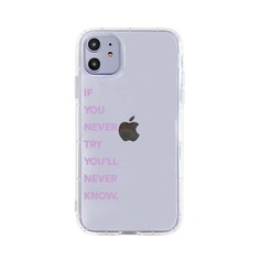 Прозрачный чехол для iPhone с текстовым принтом Shein