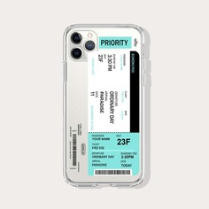 Прозрачный чехол для iPhone с принтом билетов Shein