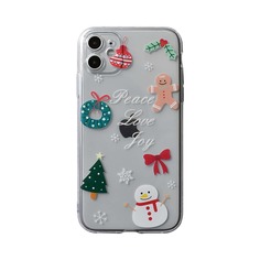 Прозрачный чехол для iPhone с рождественским снеговиком Shein