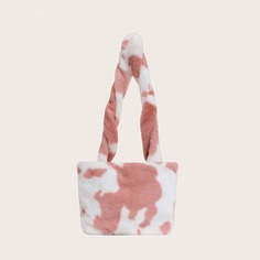 Плюшевая сумка на плечо с коровьим узором Shein