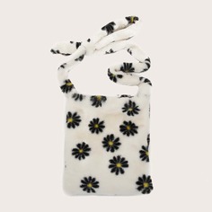 Плюшевая сумка через плечо с цветочным рисунком Shein