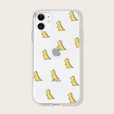 Прозрачный чехол для iPhone с принтом динозавров Shein