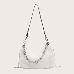 Минималистичная плюшевая сумка на плечо Shein