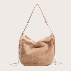 Минималистичная плюшевая сумка на плечо Shein