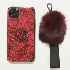 Чехол для телефона с принтом трещин, держатель кольца и шнурок Shein