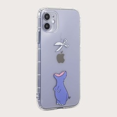 Прозрачный чехол для iPhone с принтом бегемота Shein