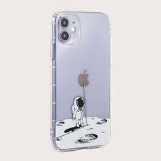 Прозрачный чехол для iPhone с принтом астронавтов Shein