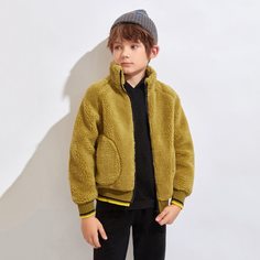 Плюшевая толстовка на молнии для мальчиков Shein