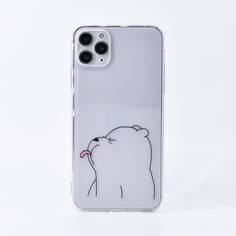 Прозрачный чехол для iPhone с принтом медведя Shein
