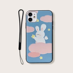 Чехол для iPhone с принтом кролика и шнурком Shein
