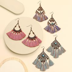 Винтажные серьги с бахромой 3 пары Shein