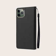 Однотонный складной чехол для iPhone со шнурком Shein