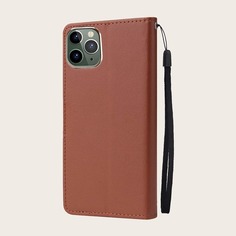 Однотонный складной чехол для iPhone со шнурком Shein