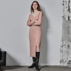 Трикотажная юбка из вискозы с разрезом Shein