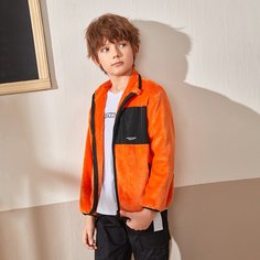 Плюшевая куртка на молнии для мальчиков Shein
