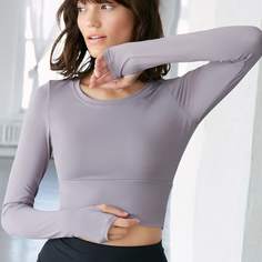 Однотонная короткая спортивная футболка Shein