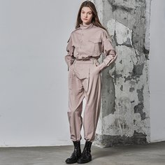 Хлопковые брюки-галифе с присборенной талией Shein