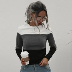 Контрастная футболка Shein