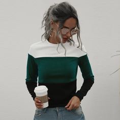 Контрастная футболка Shein