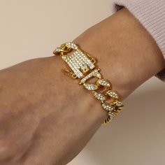 Мужской браслет со стразами Shein